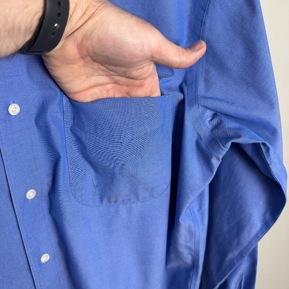 Brooks Brothers Classic Men's Long Sleeve Supima Cotton Button Up Shirt Blue 16 - Picture 3 of 14